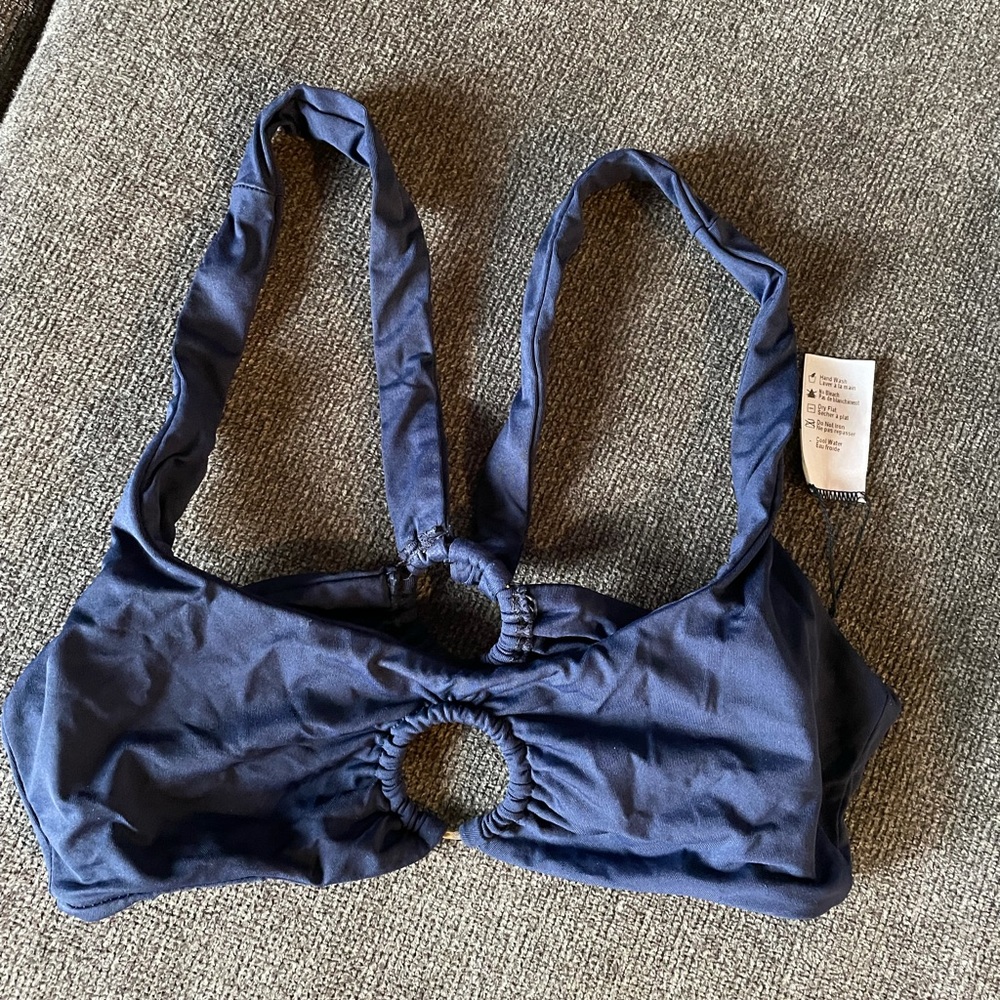 L space bikini top with gold hardware